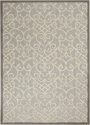 HomeRoots 5' Blue and Gray Floral Indoor Outdoor Area Rug - Timeless Elegance for Any Space, Easy Care 5?x8? 385052
