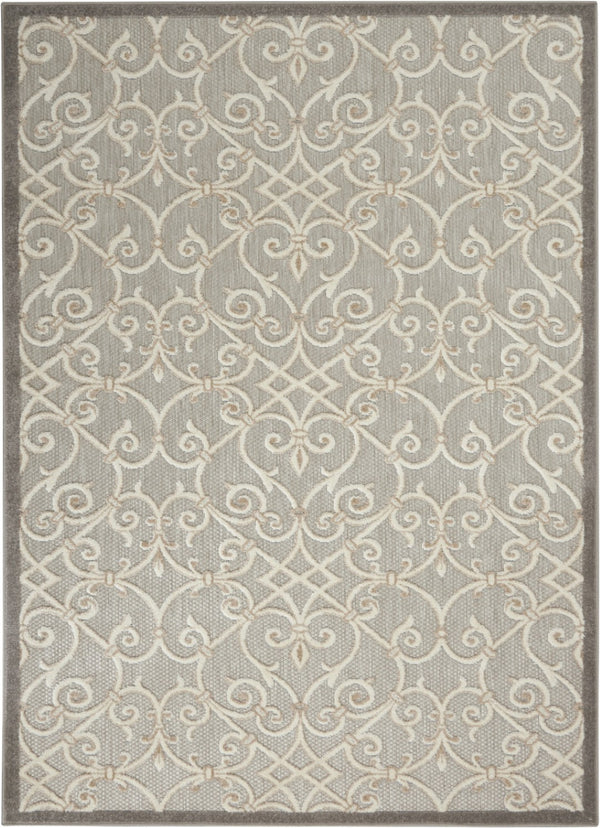 HomeRoots 5' Blue and Gray Floral Indoor Outdoor Area Rug - Timeless Elegance for Any Space, Easy Care 5?x8? 385052