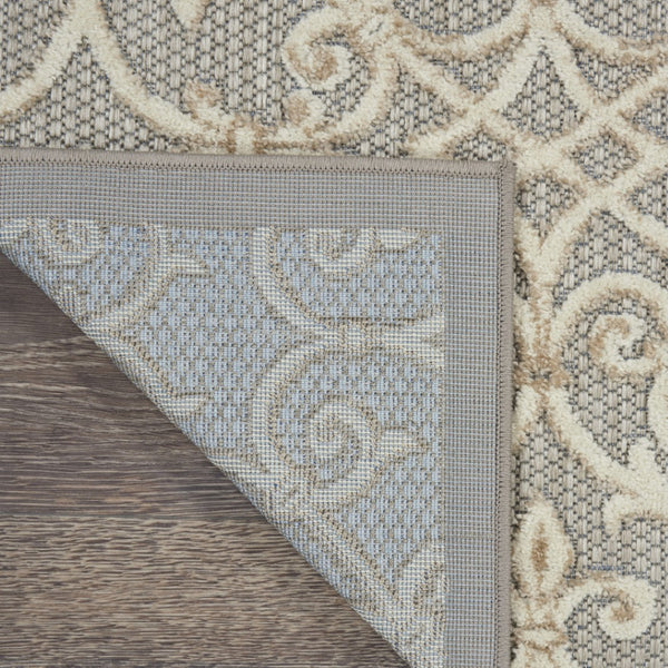 HomeRoots 8' Elegant Ivory and Blue Indoor Outdoor Area Rug with Timeless Floral Design for Any Space 8?x11? 385053