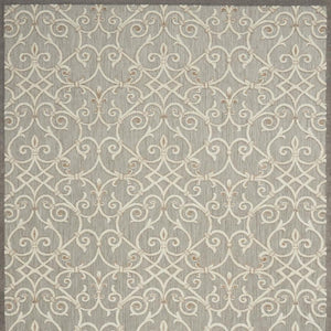 HomeRoots 8' Elegant Ivory and Blue Indoor Outdoor Area Rug with Timeless Floral Design for Any Space 8?x11? 385053