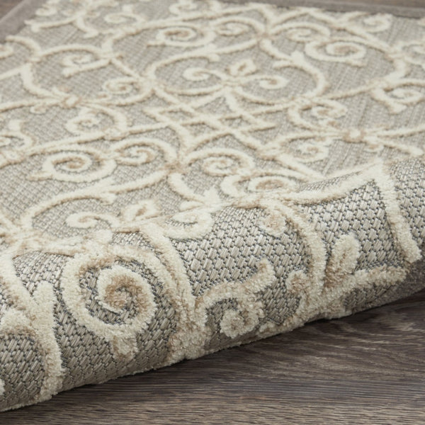 HomeRoots 8' Elegant Ivory and Blue Indoor Outdoor Area Rug with Timeless Floral Design for Any Space 8?x11? 385053