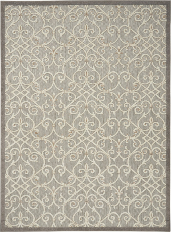 HomeRoots 8' Elegant Ivory and Blue Indoor Outdoor Area Rug with Timeless Floral Design for Any Space 8?x11? 385053