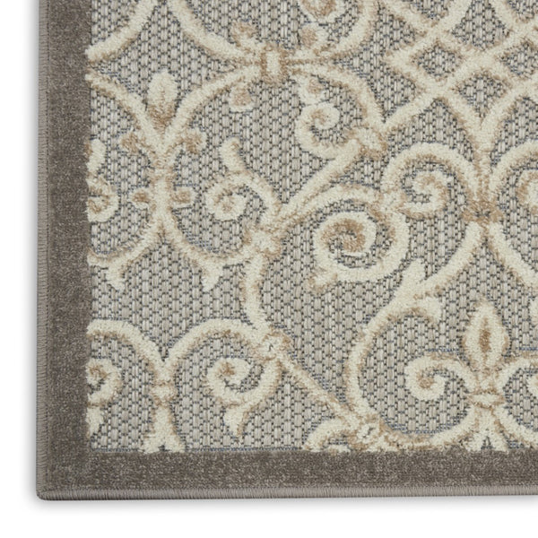 HomeRoots 8' Elegant Ivory and Blue Indoor Outdoor Area Rug with Timeless Floral Design for Any Space 8?x11? 385053