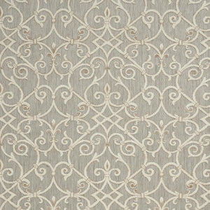 HomeRoots 8' Elegant Ivory and Blue Indoor Outdoor Area Rug with Timeless Floral Design for Any Space 8?x11? 385053