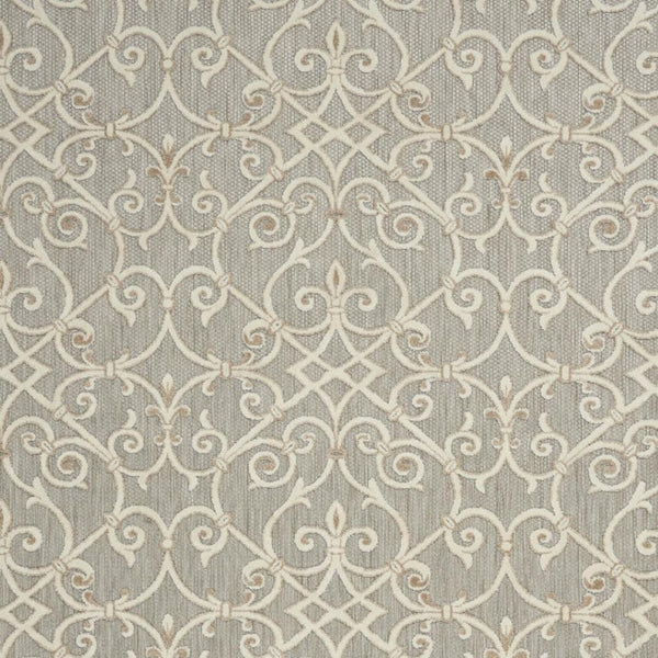 HomeRoots 8' Elegant Ivory and Blue Indoor Outdoor Area Rug with Timeless Floral Design for Any Space 8?x11? 385053