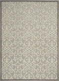 Homeroots 8' X 11' Gray And Ivory Floral Indoor Outdoor Area Rug  Polypropylene 385053