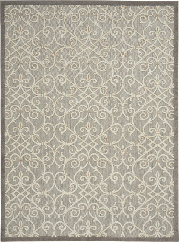 HomeRoots 8' Elegant Ivory and Blue Indoor Outdoor Area Rug with Timeless Floral Design for Any Space 8?x11? 385053