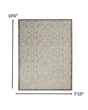 Homeroots 8' X 11' Gray And Ivory Floral Indoor Outdoor Area Rug  Polypropylene 385053