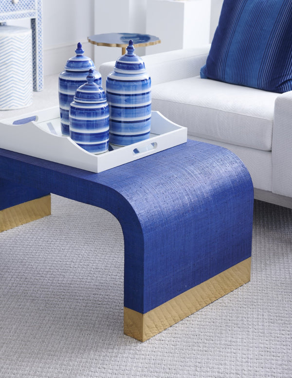 Chelsea House Janice Hand-Painted Blue & White Ceramic Covered Jar — 13" Tall Artisanal Accent For Shelves Mantels 385064