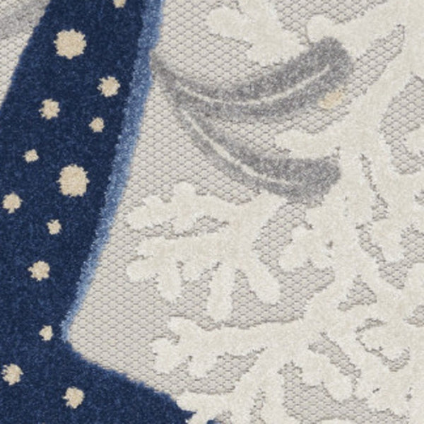 HomeRoots 5' Blue and Gray Indoor Outdoor Area Rug - Durable, Stylish, and Easy to Maintain for Any Space 5' x 8' 385074