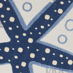 HomeRoots 5' Blue and Gray Indoor Outdoor Area Rug - Durable, Stylish, and Easy to Maintain for Any Space 8' Round 385083