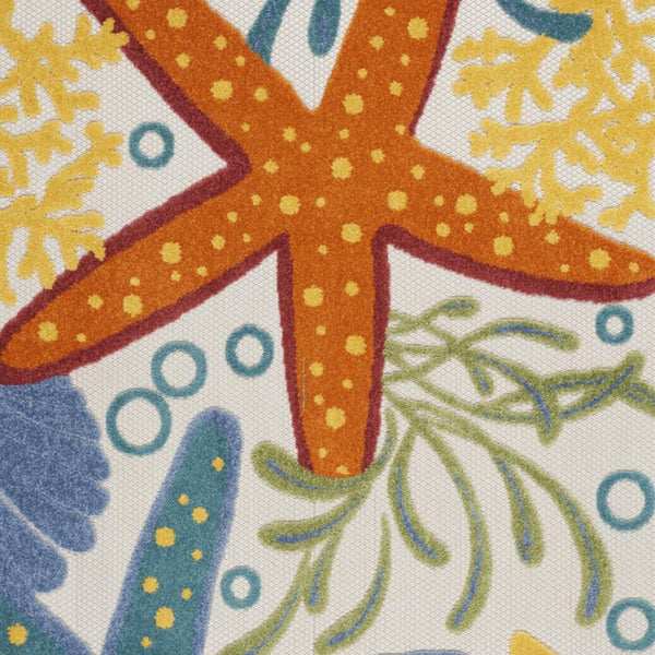 Homeroots 4' Yellow And Ivory Indoor-outdoor Area Rug - Durable, Stylish, And Easy To Maintain For Any Space 4' X 6' Polypropylene 385085