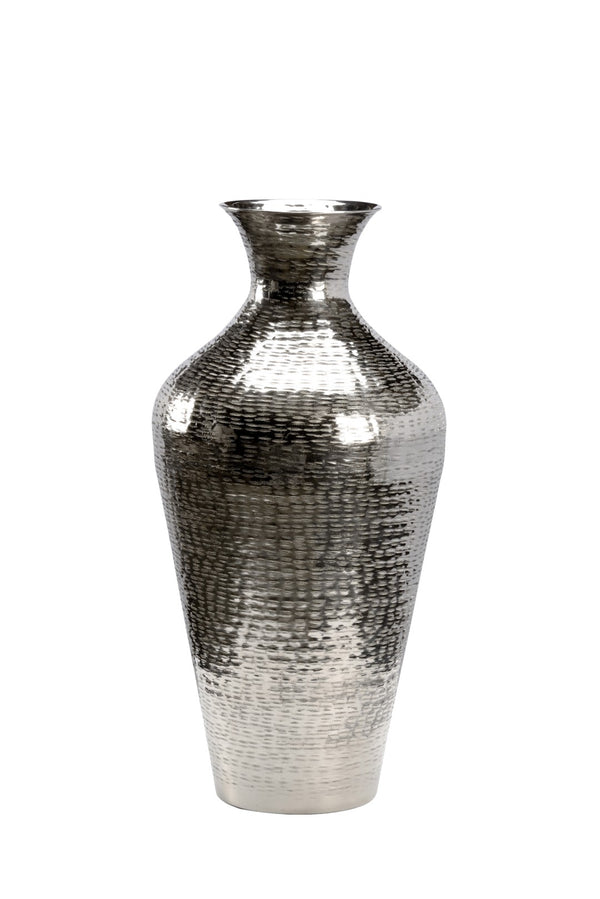 Chelsea House Henkley Polished Nickel Aluminum Vase — 17" High Sleek Metallic Accent For Modern Tables & Mantels 385087