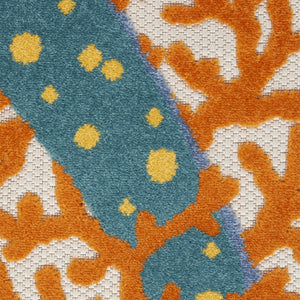 HomeRoots 5' Durable Yellow and Ivory Area Rug for Indoor and Outdoor Use – Stylish, Weather-Resistant Design 8' x 11' 385097