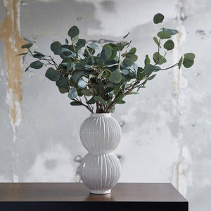 Chelsea House Organic Two-Tier Disc Vase By Elizabeth Wicker — White Glazed Ceramic Sculpture For Modern DéCor 385101