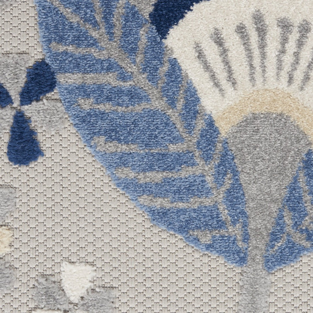 HomeRoots 5' Timeless Blue and Gray Indoor Outdoor Area Rug - Durable, Stylish, Easy Care for Any Space 5?x7' 385105