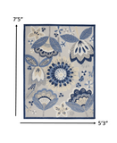 Homeroots 5' X 8' Blue And Gray Floral Indoor Outdoor Area Rug  Polypropylene 385105