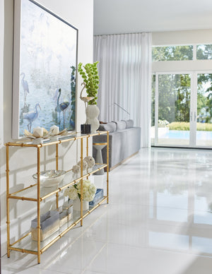 Chelsea House Lotus White Lacquer Candleholders With Gold Leaf Accents – Set Of 2 Sculptural Steel Pillar Stands 385106