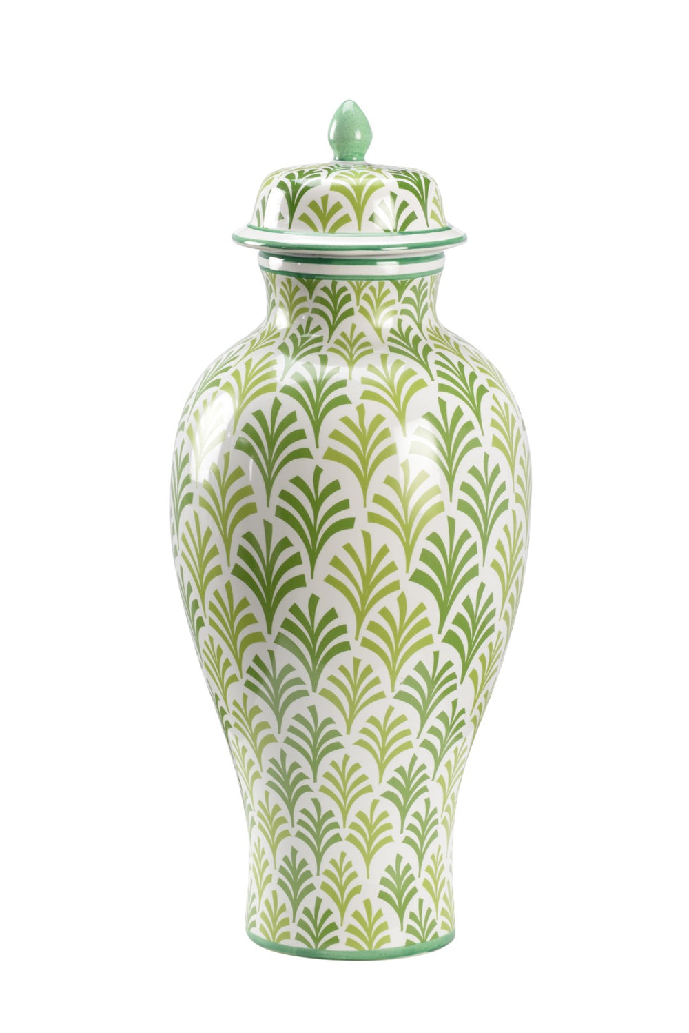 Chelsea House Matisse Hand-Painted Green Ceramic Urn By Claire Bell — Classic Covered Memorial Keepsake Accent, 20" 385107