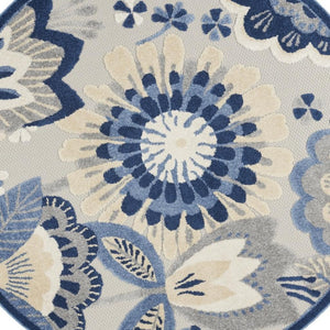 HomeRoots 5' Timeless Blue and Gray Indoor Outdoor Area Rug - Durable, Stylish, Easy Care for Any Space 5? 385108