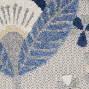 HomeRoots 6' Blue and Gray Floral Indoor/Outdoor Area Rug - Durable, Stylish Design for Any Space, Easy Care 6?x9' 385109
