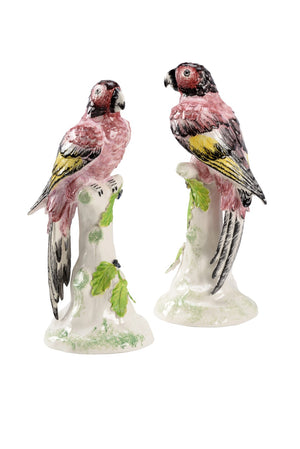 Chelsea House Large Hand-Painted Kenya Parrots Pair - Vibrant Tropical Figurines For Mantels, Shelves & Gifts 385114