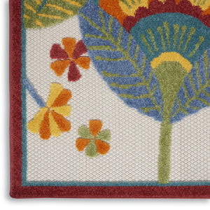 HomeRoots 6' Blue and Gray Floral Indoor/Outdoor Area Rug - Durable, Stylish Design for Any Space, Easy Care 6?x9' 385126