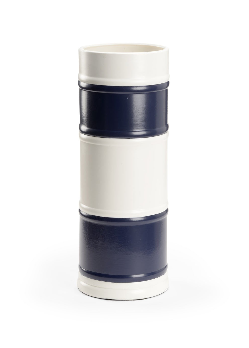 Chelsea House Regatta Nautical Vase By Jamie Merida – 19.5" Matte White & Navy Flag Motif, Coastal Modern Accent Piece 385127