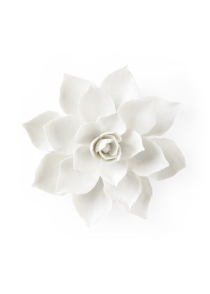 Chelsea House Magnolia Ceramic Wall Flower By Elizabeth Wicker — Matte White Sculptural Accent, 11.5" Durable Decor 385131