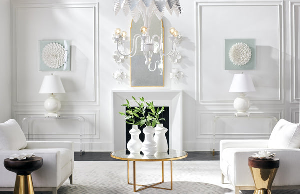 Chelsea House Magnolia Ceramic Wall Flower By Elizabeth Wicker — Matte White Sculptural Accent, 11.5" Durable Decor 385131