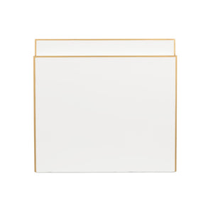 Chelsea House Chatsworth Side Table By Elizabeth Wicker — White Lacquer End Table With Gold Trim, Durable 27" H Surface 385148