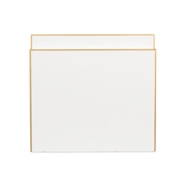 Chelsea House Chatsworth Side Table By Elizabeth Wicker — White Lacquer End Table With Gold Trim, Durable 27" H Surface 385148