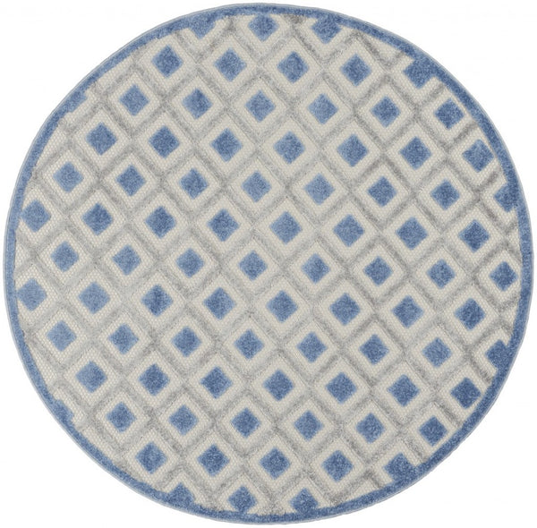 HomeRoots 5' Modern Geometric Area Rug - Durable Indoor/Outdoor Design for High-Traffic Spaces and Easy Care 5' Round 385154
