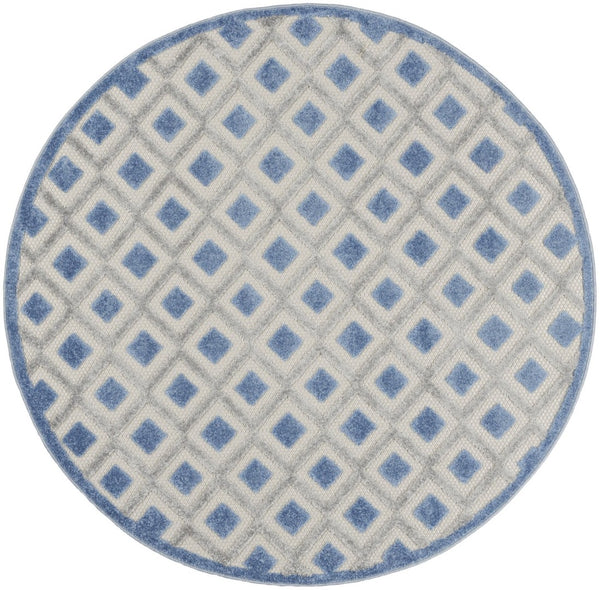 HomeRoots 5' Modern Geometric Area Rug - Durable Indoor/Outdoor Design for High-Traffic Spaces and Easy Care 5' Round 385154