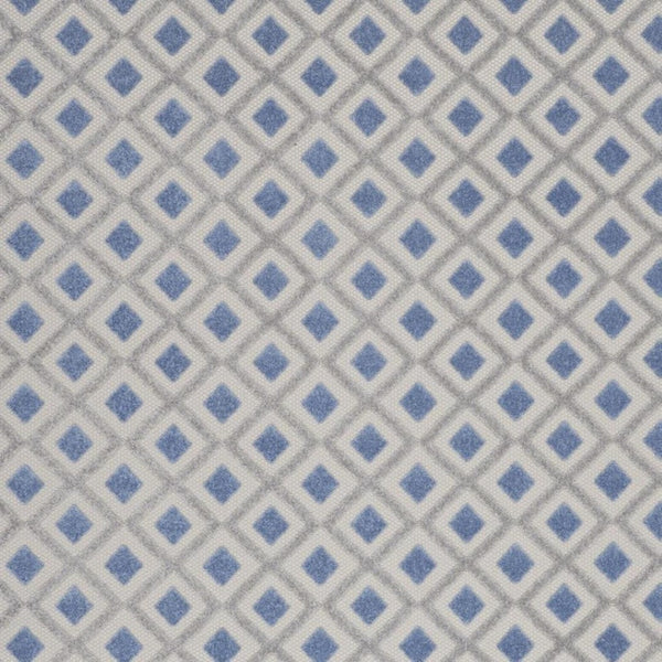 HomeRoots 5' Modern Geometric Area Rug - Durable Indoor/Outdoor Design for High-Traffic Spaces and Easy Care 7'x10' Area Rug Blue Grey 385157