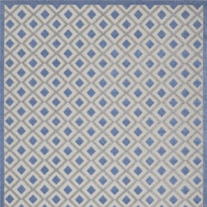 HomeRoots 5' Modern Geometric Area Rug - Durable Indoor/Outdoor Design for High-Traffic Spaces and Easy Care 8'x11' Area Rug Blue Grey 385160