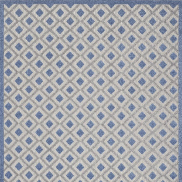 HomeRoots 5' Modern Geometric Area Rug - Durable Indoor/Outdoor Design for High-Traffic Spaces and Easy Care 8'x11' Area Rug Blue Grey 385160