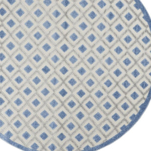 HomeRoots 5' Modern Geometric Area Rug - Durable Indoor/Outdoor Design for High-Traffic Spaces and Easy Care 8' Round Area Rug Blue Grey 385161