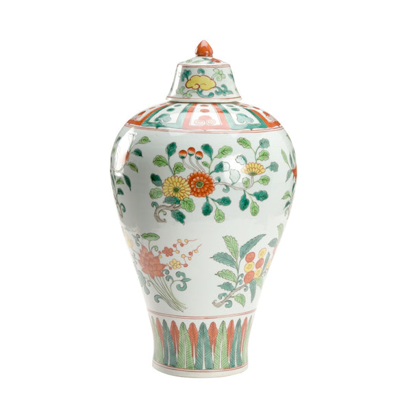 Chelsea House Gainborough Hand-Painted Ceramic Covered Urn With Removable Lid, Multicolor Classic Silhouette 19.5" H 385168