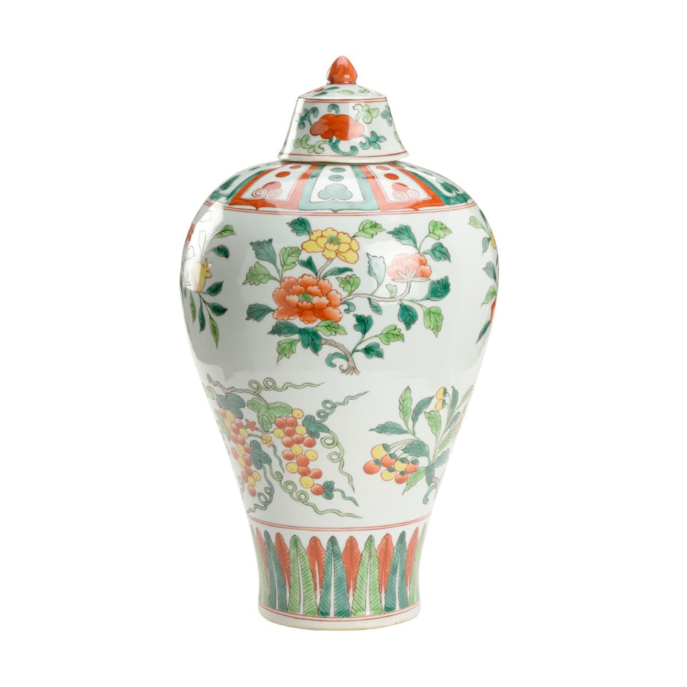 Chelsea House Gainborough Hand-Painted Ceramic Covered Urn With Removable Lid, Multicolor Classic Silhouette 19.5" H 385168