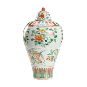 Chelsea House Gainborough Hand-Painted Ceramic Covered Urn With Removable Lid, Multicolor Classic Silhouette 19.5" H 385168