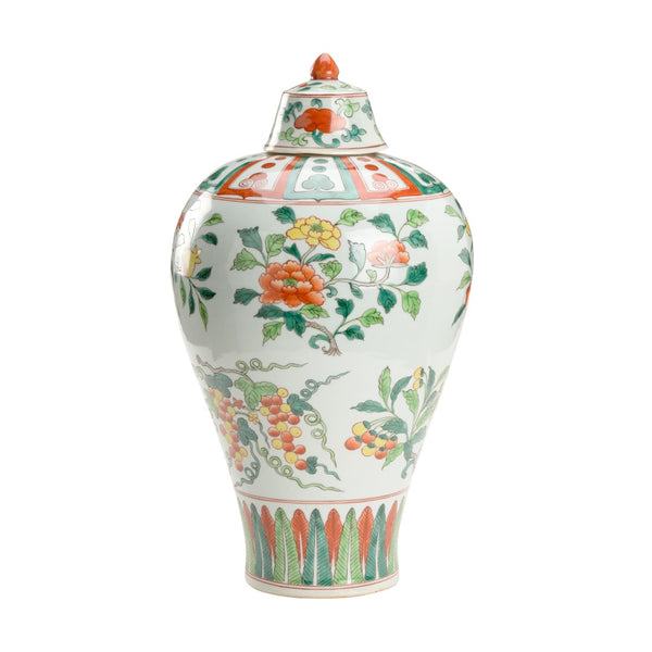 Chelsea House Gainborough Hand-Painted Ceramic Covered Urn With Removable Lid, Multicolor Classic Silhouette 19.5" H 385168