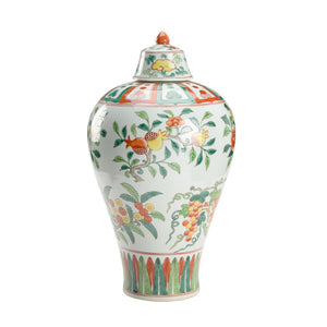 Chelsea House Gainborough Hand-Painted Ceramic Covered Urn With Removable Lid, Multicolor Classic Silhouette 19.5" H 385168