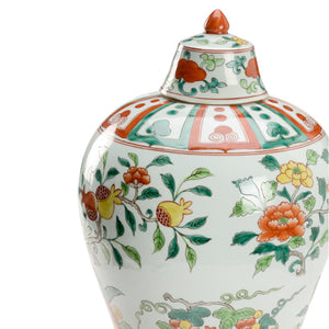 Chelsea House Gainborough Hand-Painted Ceramic Covered Urn With Removable Lid, Multicolor Classic Silhouette 19.5" H 385168