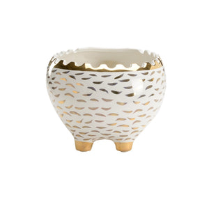 Chelsea House Hedgehog Shayla Copas White & Gold Ceramic Bowl — Whimsical Trinket Dish, Jewelry Tray, Snack Server 385171
