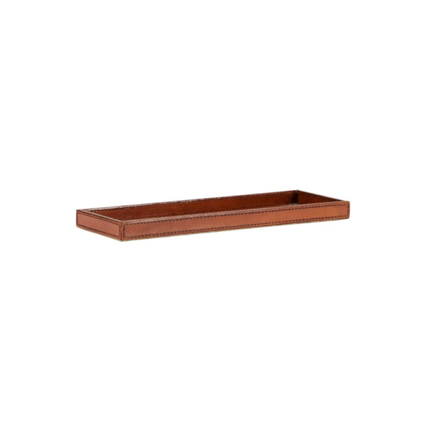Chelsea House Leather Cognac Valet Tray Small — Handcrafted Minimalist Organizer For Keys, Phone, Wallet, Dresser Accent 385200