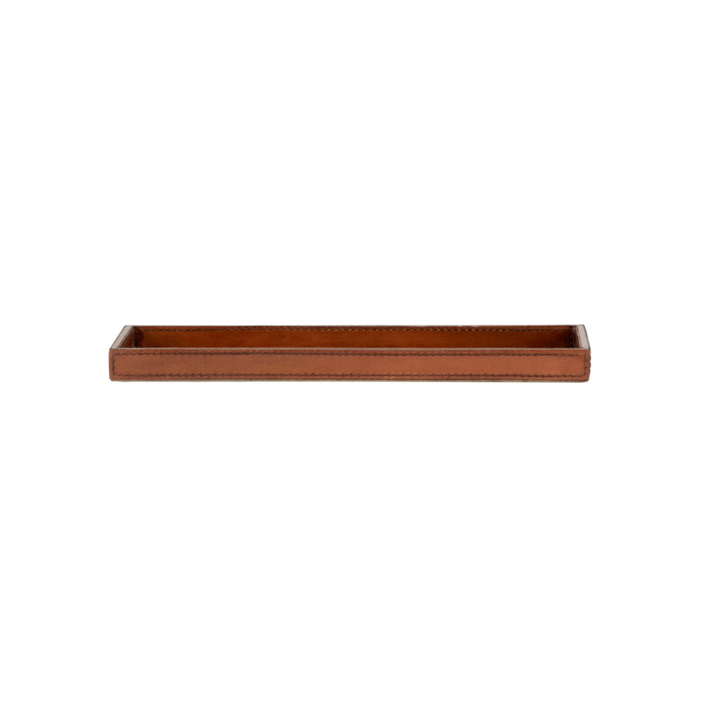 Chelsea House Leather Cognac Valet Tray Small — Handcrafted Minimalist Organizer For Keys, Phone, Wallet, Dresser Accent 385200