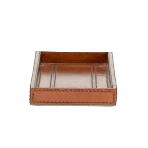 Chelsea House Leather Cognac Valet Tray Small — Handcrafted Minimalist Organizer For Keys, Phone, Wallet, Dresser Accent 385200