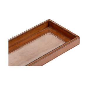 Chelsea House Leather Cognac Valet Tray Small — Handcrafted Minimalist Organizer For Keys, Phone, Wallet, Dresser Accent 385200