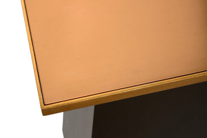 Chelsea House High Top Pedestal — Bradshaw Orrell Walnut Base With Chestnut Glass Top And Gold-Leaf Edge Accent, 48" Tall 385211